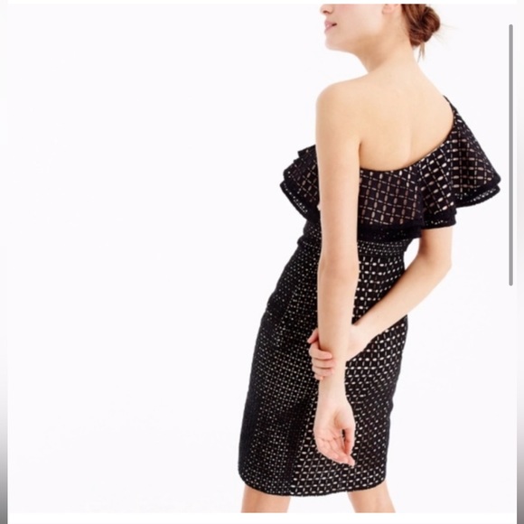 JCREW One-Shoulder Ruffle Dress In Eyelet - Picture 3 of 11
